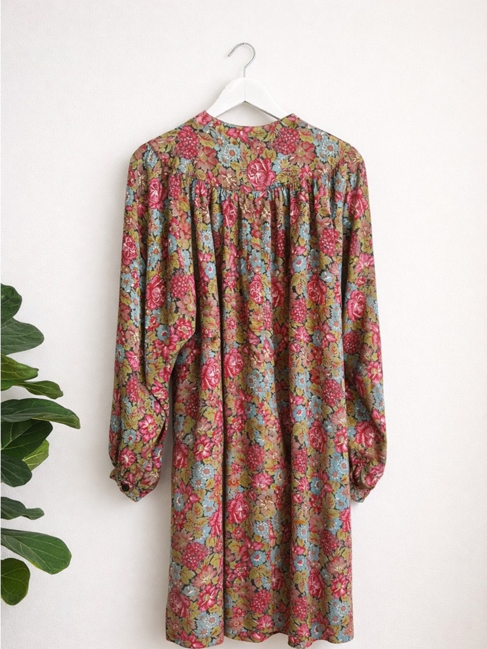 Vintage 70s Simon Chang Floral Prairie Dress Mini Cottagecore Boho Romantic - Picture 2 of 11